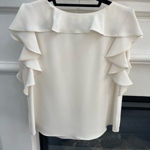 Amanda Uprichard off white crepe de chine top. Like new. Worn once.